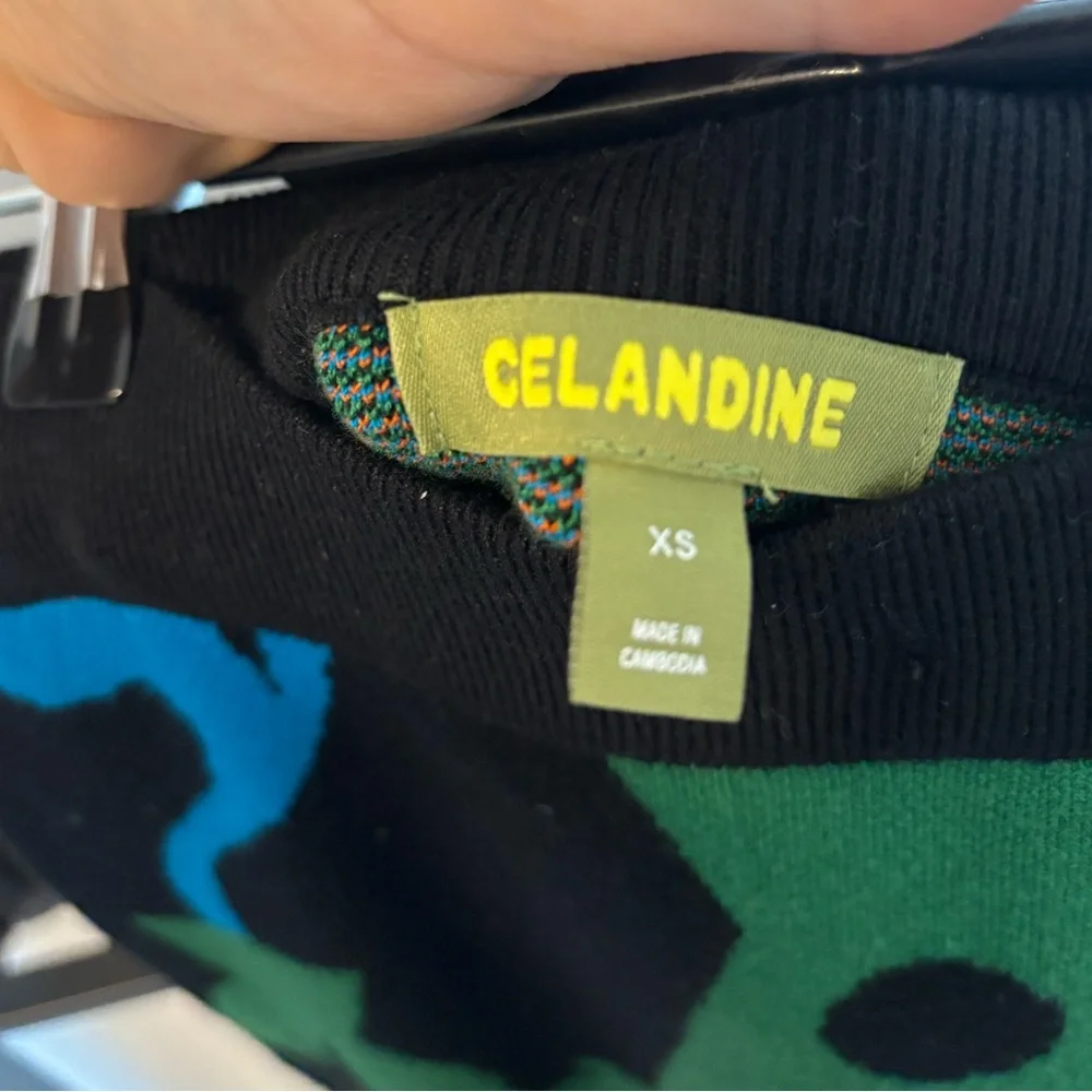 Anthropologie Tigre indigo x Celandine vibrant tropical knit Maxi Skirt - Picture 6 of 6